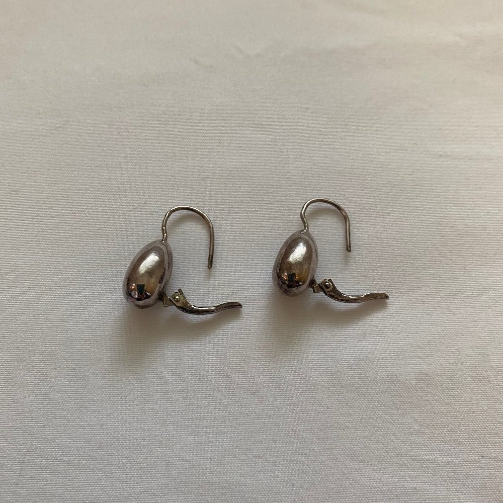 Solid Sterling Silver Lever Back Earrings - image 4